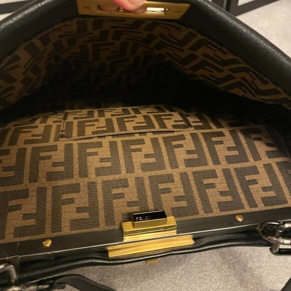 Fendi Goatskin Peekaboo (ISeeU) Satchel - Black - Picture 13 of 16